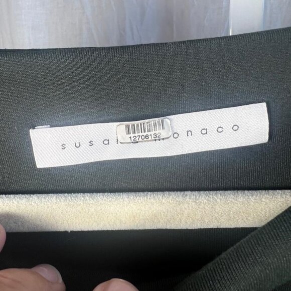 Susana Monaco Long Sleeve Side Tie Top in Dark Green - Size M - Picture 2 of 6